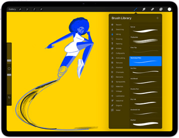 L’app Procreate affichée sur un iPad Air