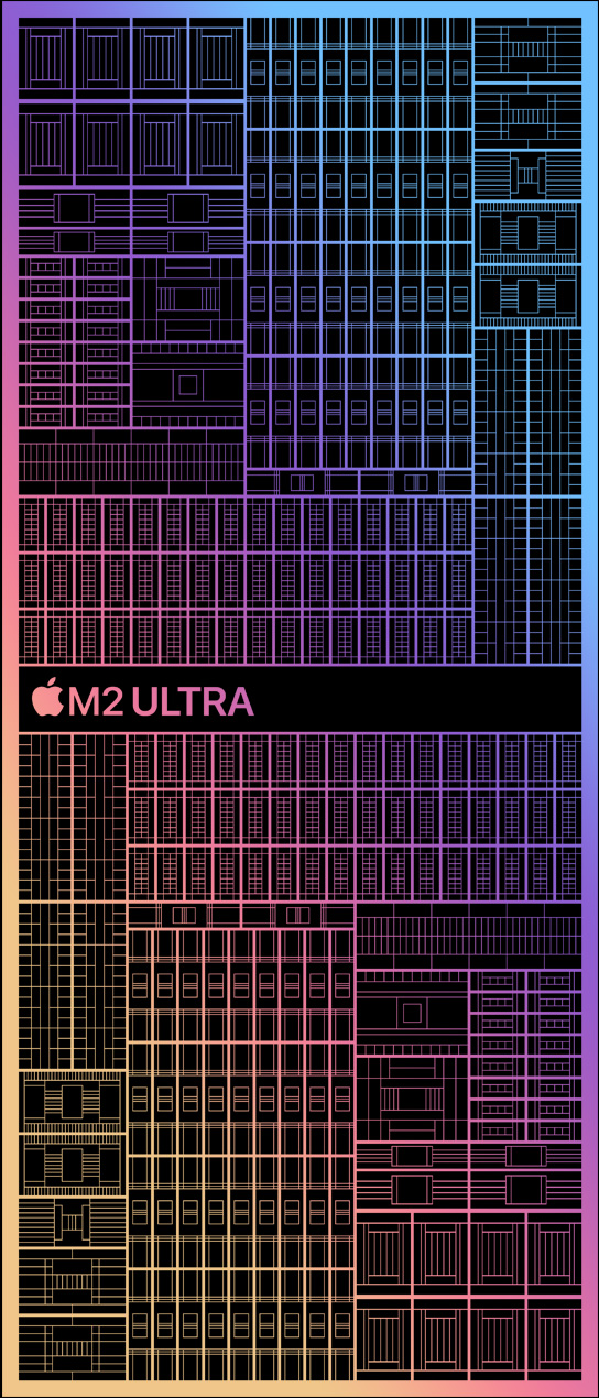 „M2 Ultra“ lusto schematinė iliustracija