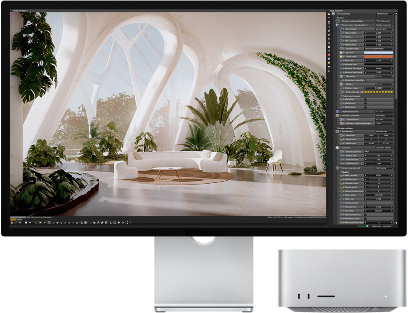 „Studio Display“ ir „Mac Studio“ kartu