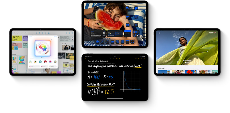 Plusieurs iPad présentés avec les nouvelles fonctionnalités d’iPadOS 18
