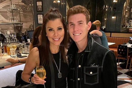 Heather Dubrow with her Son Nick Dubrow at a restaurant together