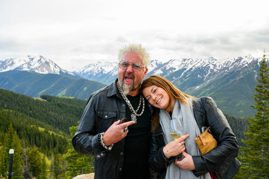 Gail Simmons and Guy Fiery at the 40th anniversary of the FOOD & WINE Classic