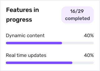 A features in progress window