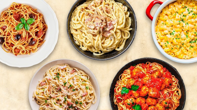 Various pasta dishes