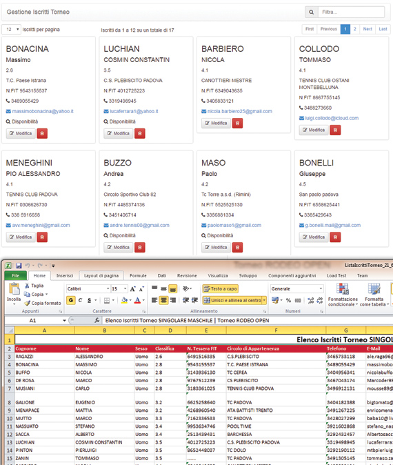 Esportazione e gestione lista iscritti