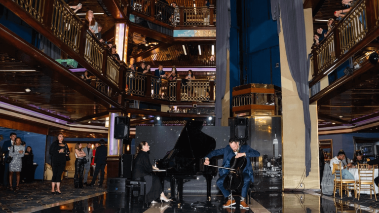 Couple playing cello and piano