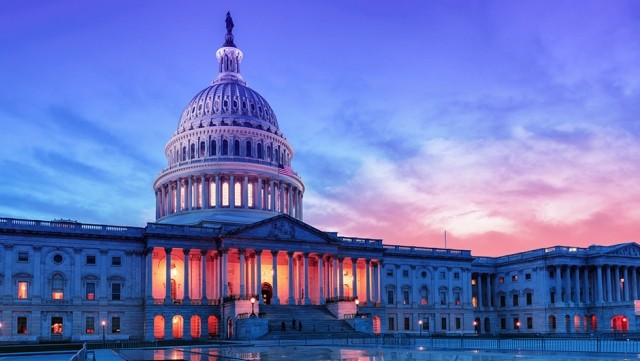 Image of the United States Capitol at sunset