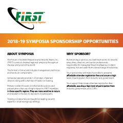 FIRST Cyber Threat Intelligence Symposium Sponsorship Brochure