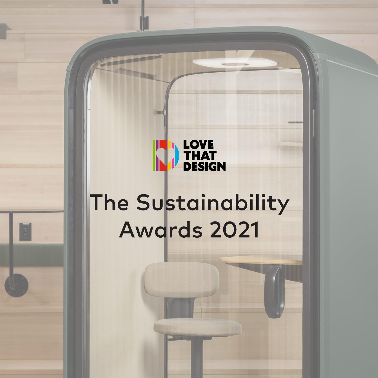 Framery One won Love That Design Sustainability Awards on 2021