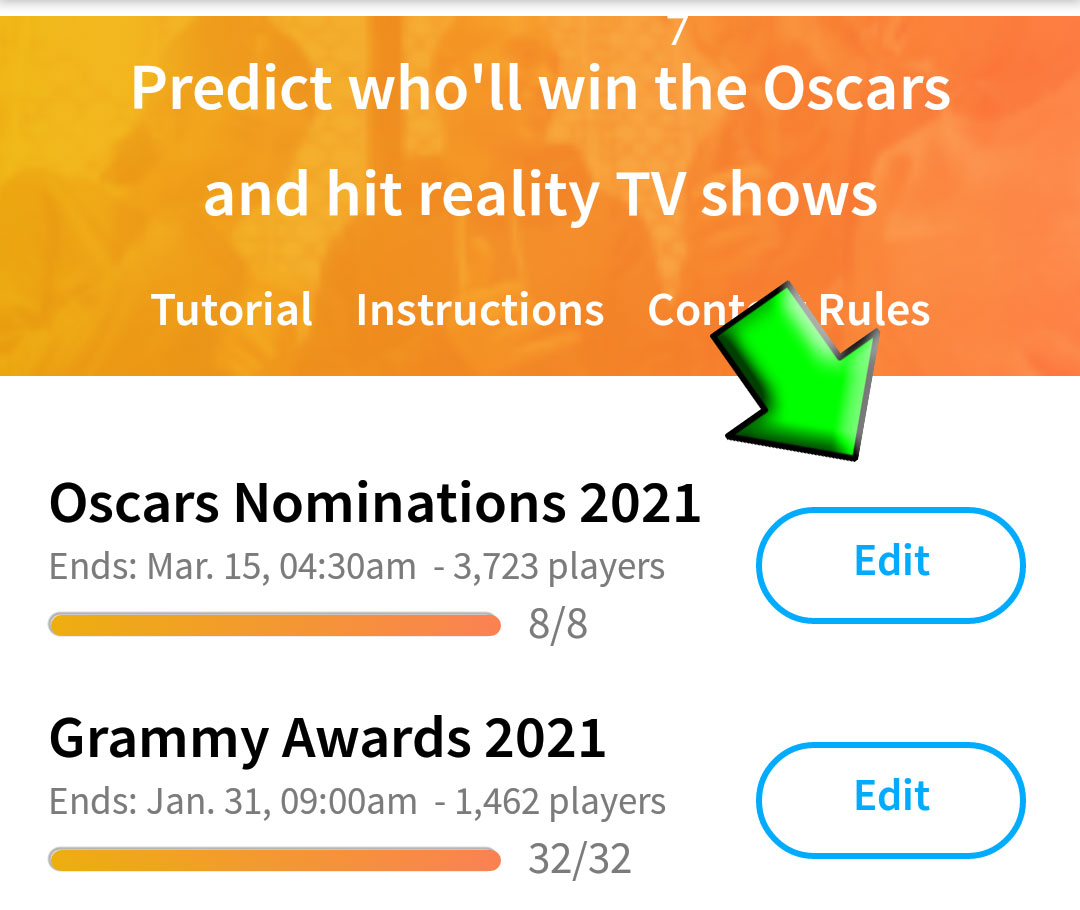 gold derby predictions insturctions