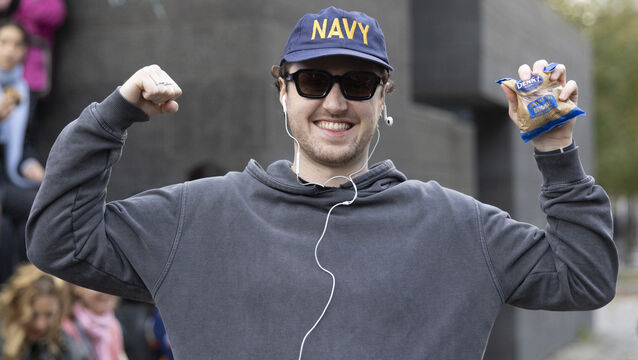 <p>Jack Wall O’Relly was crowned winner of the Paul Mescal lookalike competition in Smithfield Square, Dublin. Picture: Sam Boal/Collins Photos </p>