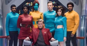 An image from Black Mirror season 7 shows Cristin Milioti in the sequel to the season 4 episode USS Callister