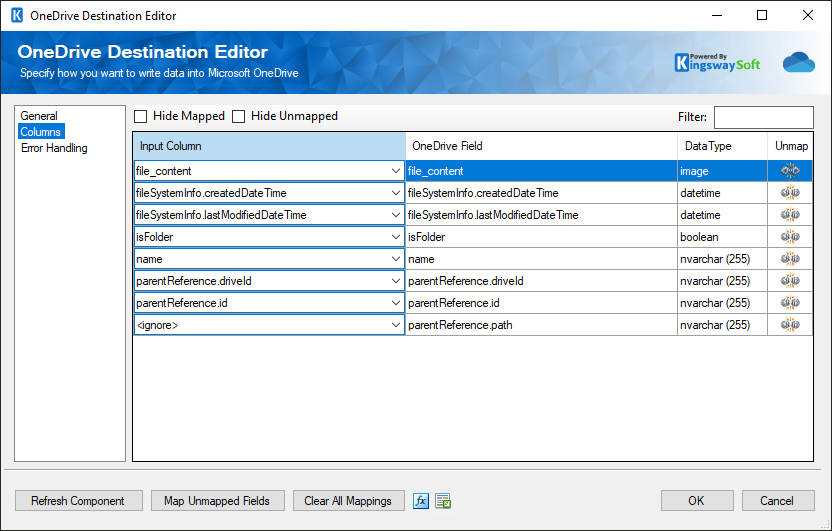 OneDrive Destination Editor