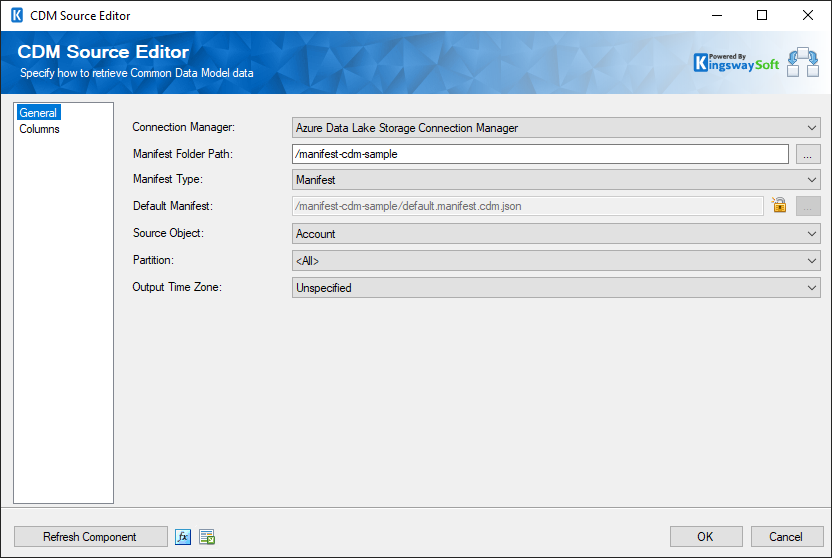 SSIS CDM Source component - General