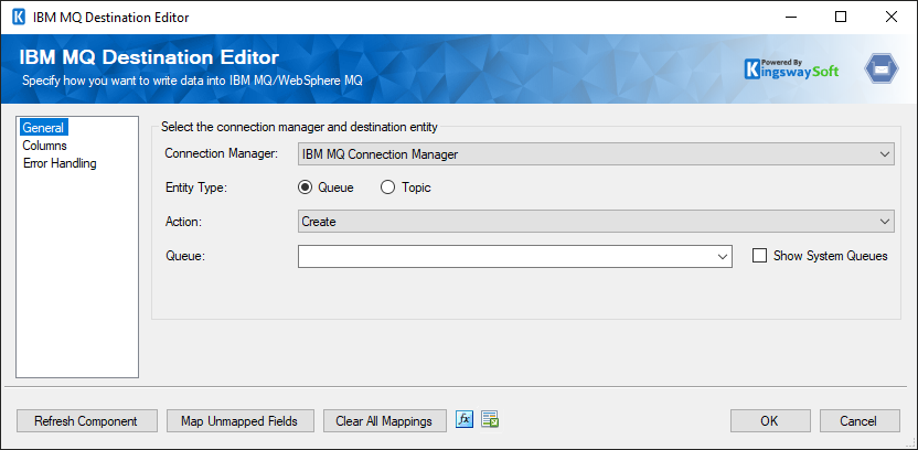 IBM MQ destination component