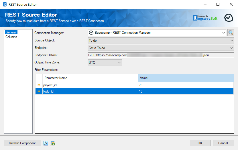 SSIS Basecamp REST Source