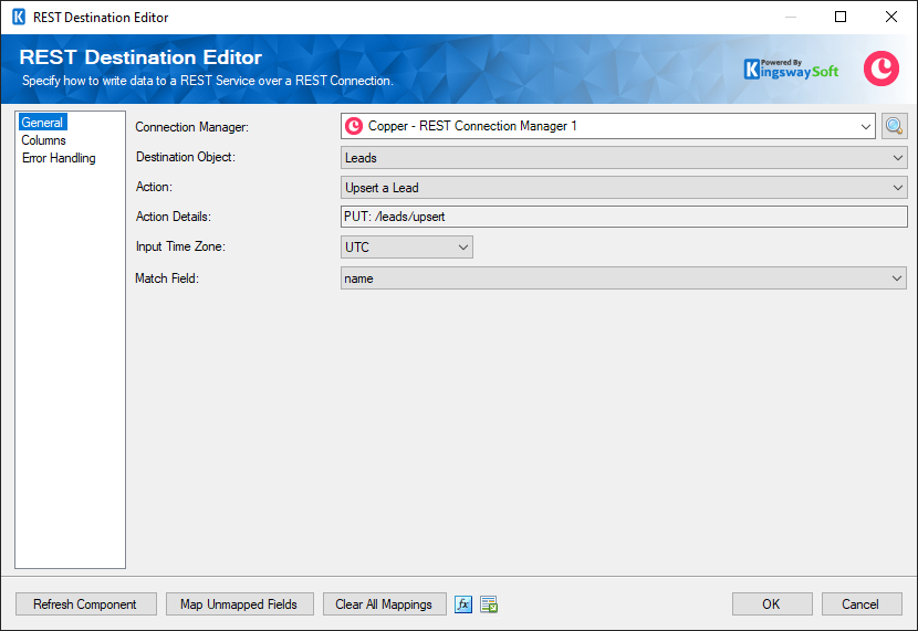 SSIS Copper REST Destination