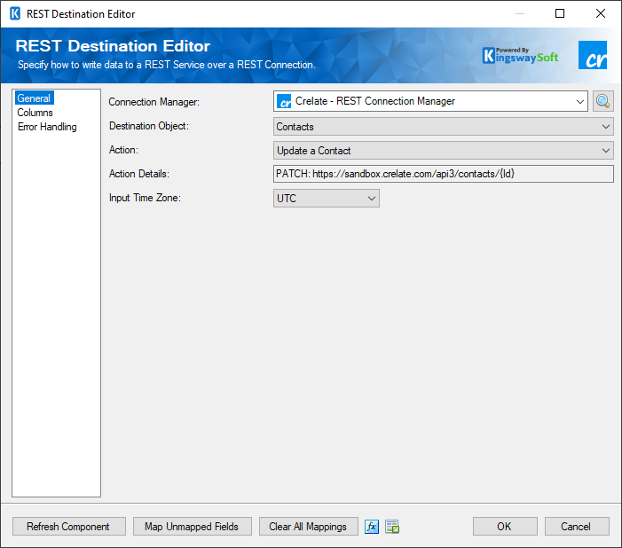 Crelate Rest Destination Component