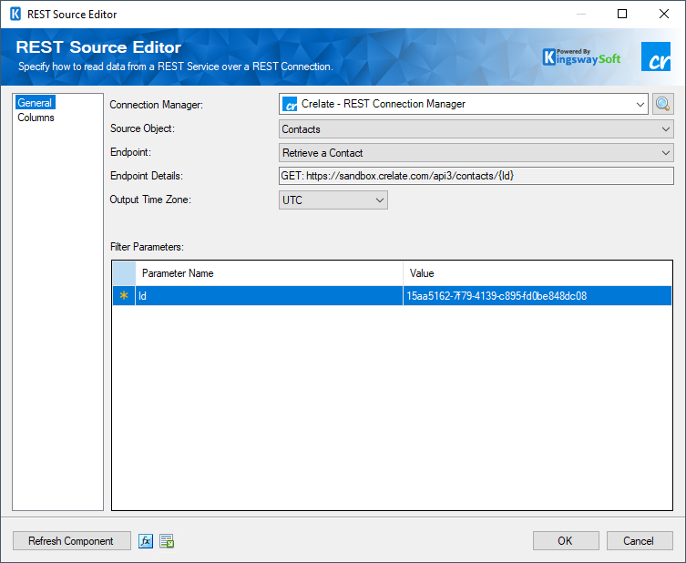 Crelate Rest Source Component