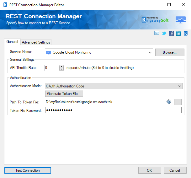 Google Cloud Monitoring Rest Connection Manager - General