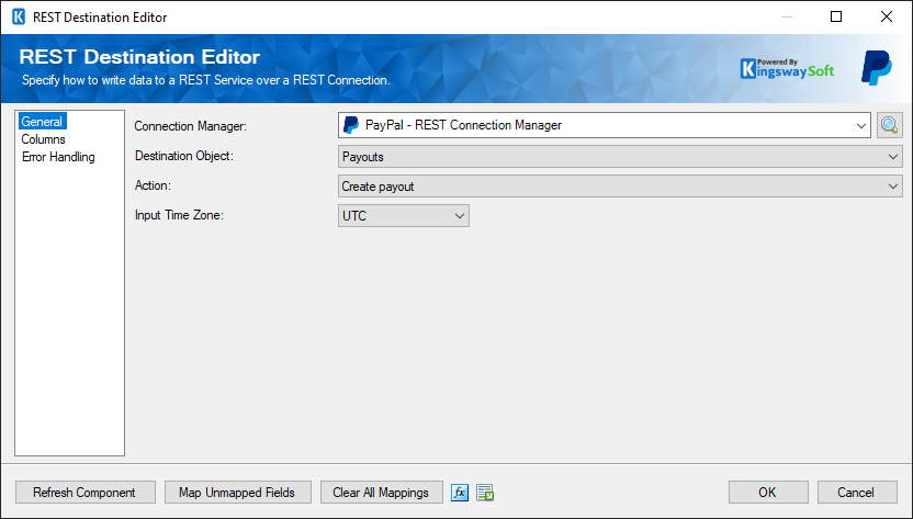 SSIS REST PayPal Destination