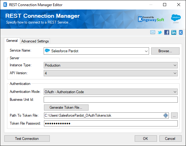 SSIS REST Salesforce Pardot Connection Manager