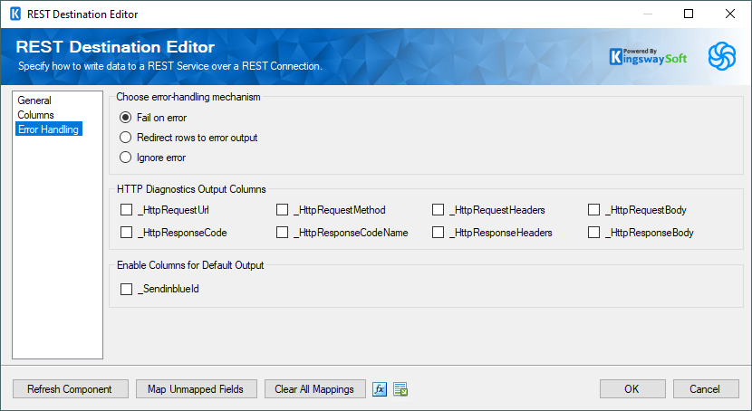 SSIS Sendinblue Destination Component - Error handling