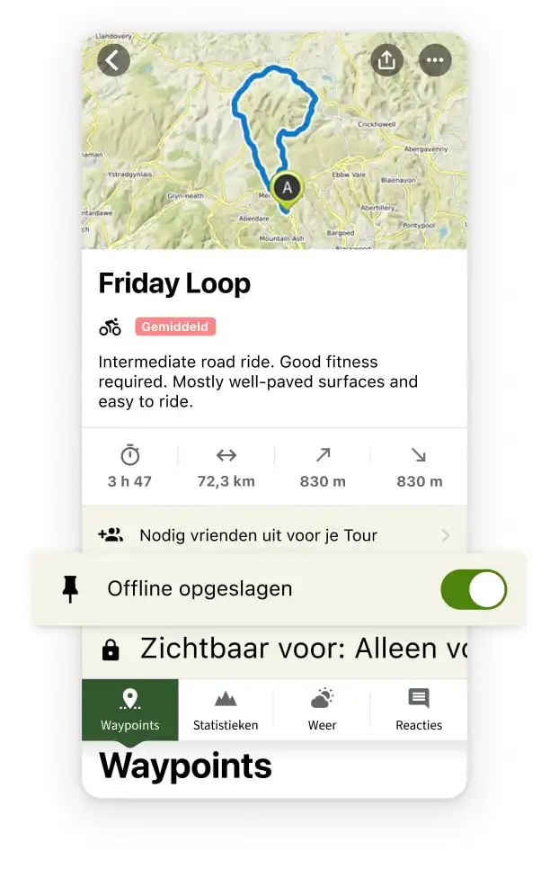 Screenshot Offline Features komoot