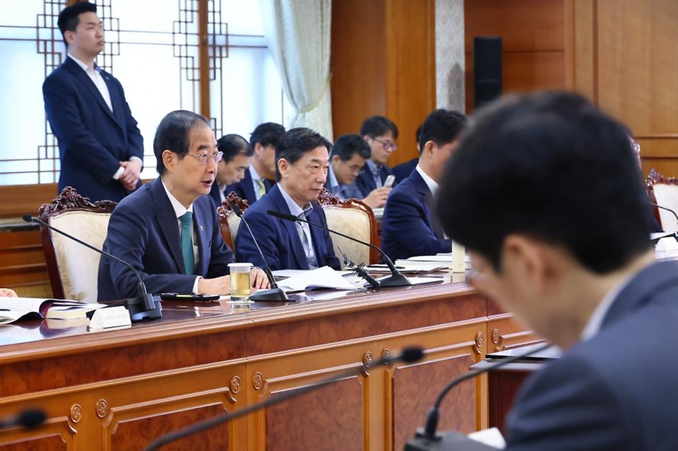 한덕수 국무총리가 26일 서울 종로구 정부서울청사에서 열린 ‘국제개발협력위원회’에서 발언하고 있다.