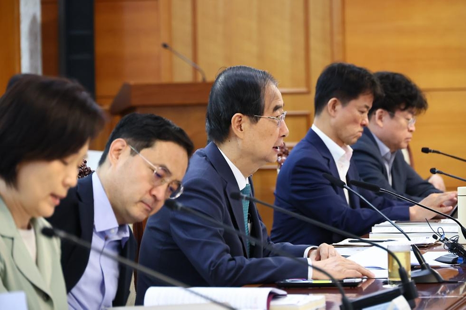 한덕수 국무총리가 26일 서울 종로구 정부서울청사에서 열린 ‘국제개발협력위원회’에서 발언하고 있다.