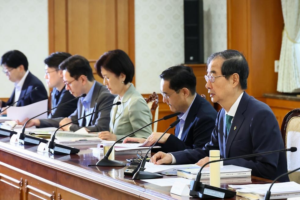 한덕수 국무총리가 26일 서울 종로구 정부서울청사에서 열린 ‘국제개발협력위원회’에서 발언하고 있다.