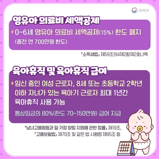 출산에 필요한 법령 모음집 - 육아 편