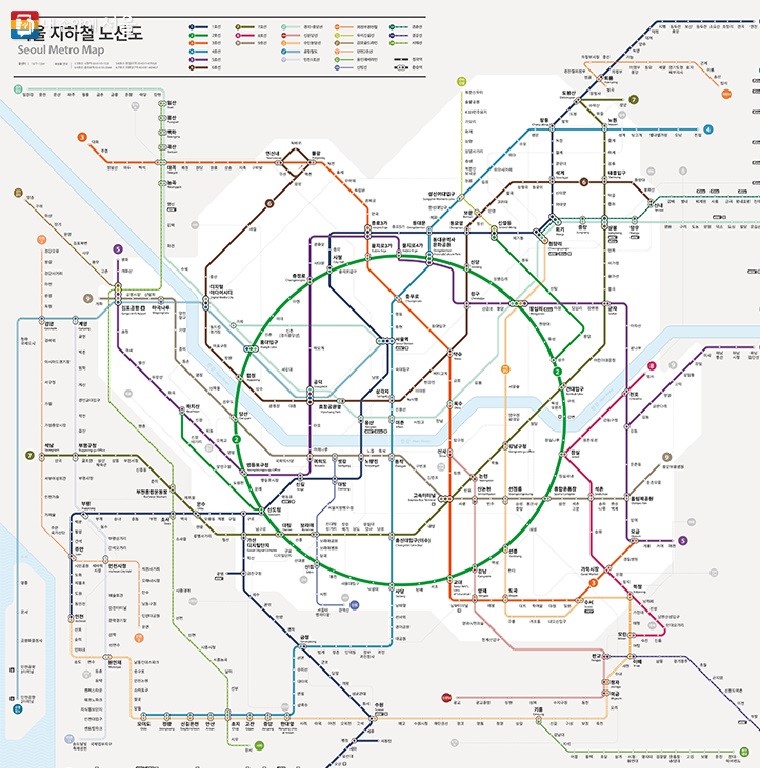 새롭게 바뀐 지하철 노선도