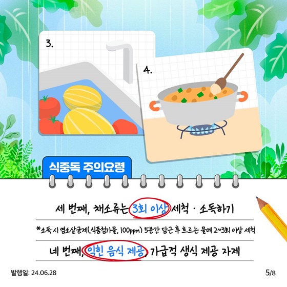 장마철 식중독 주의요령