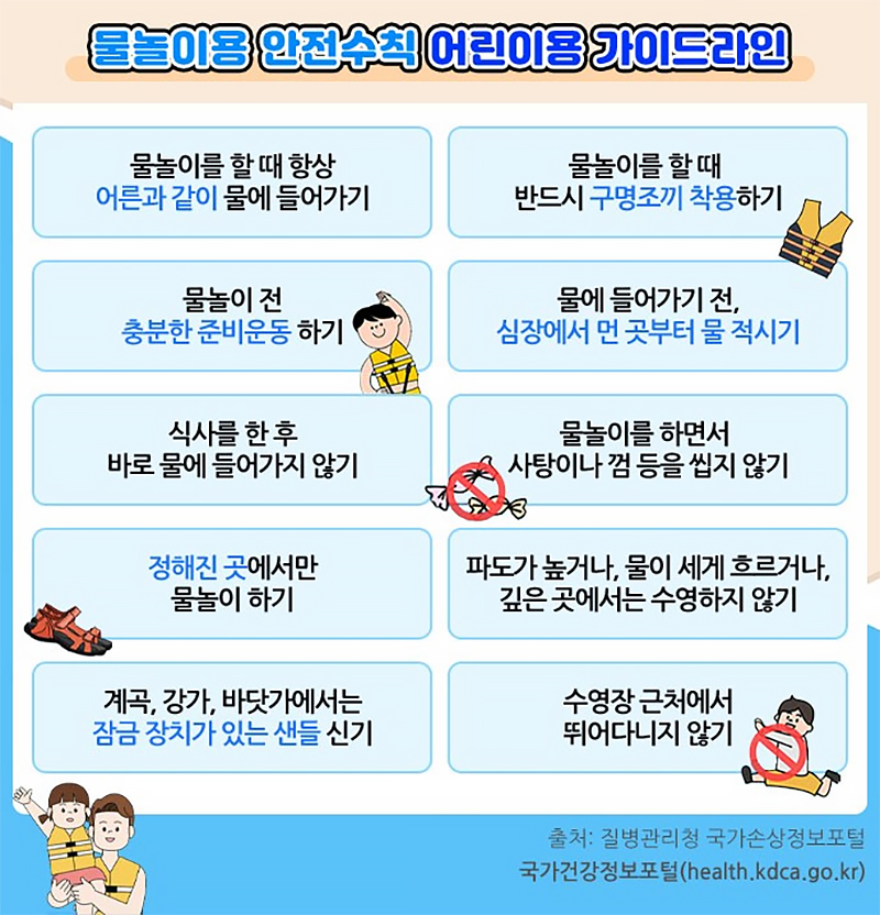 물놀이용 안전수칙 어린이용 가이드라인