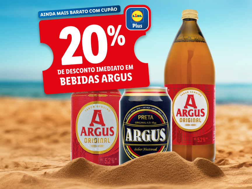 20% desconto em Bebidas Argus