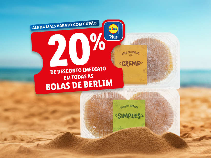 20% desconto em todas as Bolas de Berlim