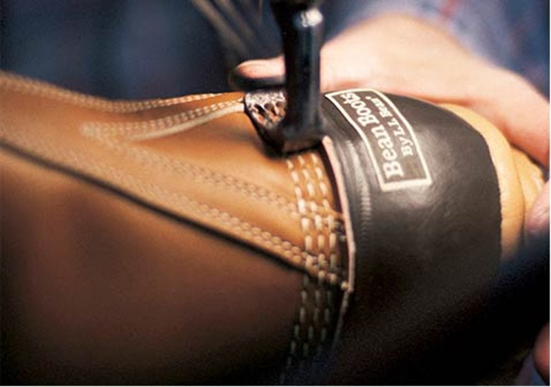 L.L.Bean Boot getting stitched.