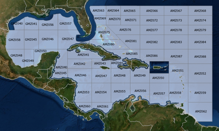 Map of NHC/TAFB Offshore Zones