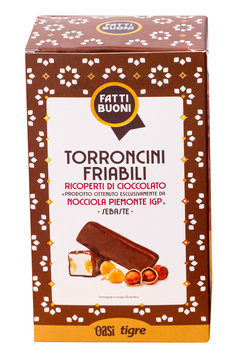 Torroncini Friabili ricoperti di cioccolato con Nocciole IGP Fatti Buoni