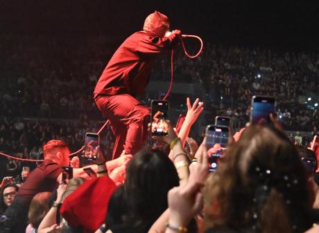 Front man Tyler Joseph kicks off the concert at Spark Arena on Sunday night. PHOTOS: CRAIG BAXTER