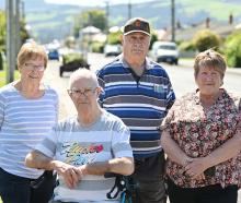 Bush Rd residents (from left) Colleen Byars, Bill Millar, Bob Jones and Pamela Harley  are upset...