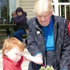 Youngest present and oldest former Clinton School pupils Jordie Sutherland, 5, and Alma Steele,...