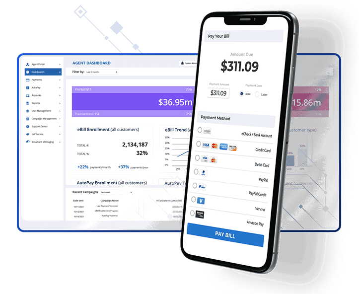 Composite Image of Paymentus Products on Desktop and Mobile Phone