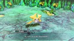 Jirachi affronte le joueur au fond du donjon.