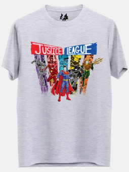 Justice League: Character Stripes - Justice League Official T-shirt