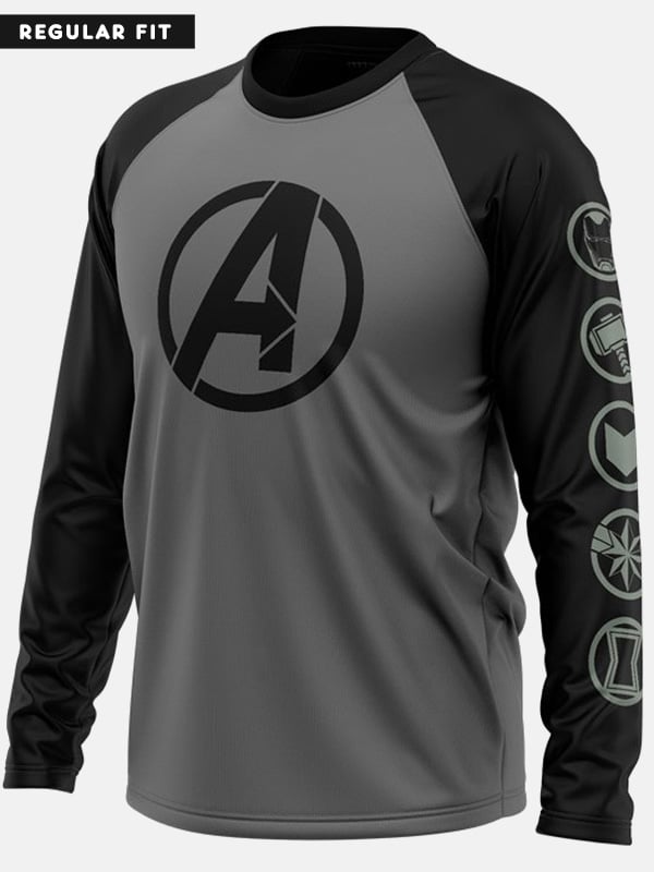 Avengers: Character Logos - Marvel Official Full Sleeve T-shirt