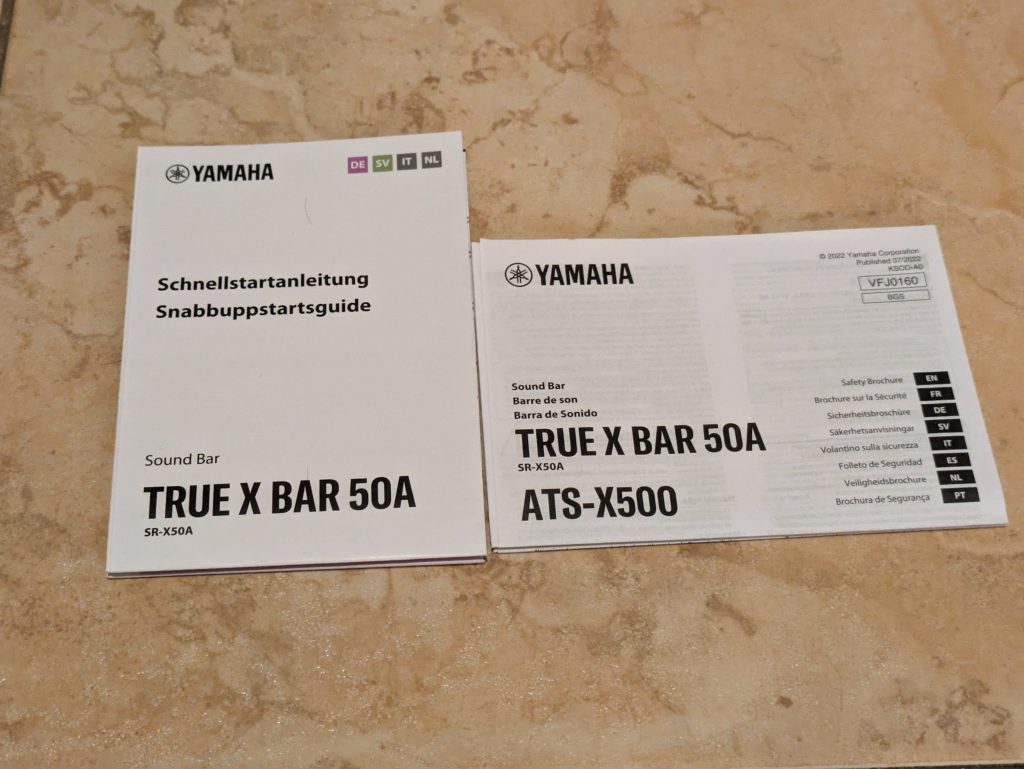 Anleitungen der Yamaha True X Bar 50A Soundbar