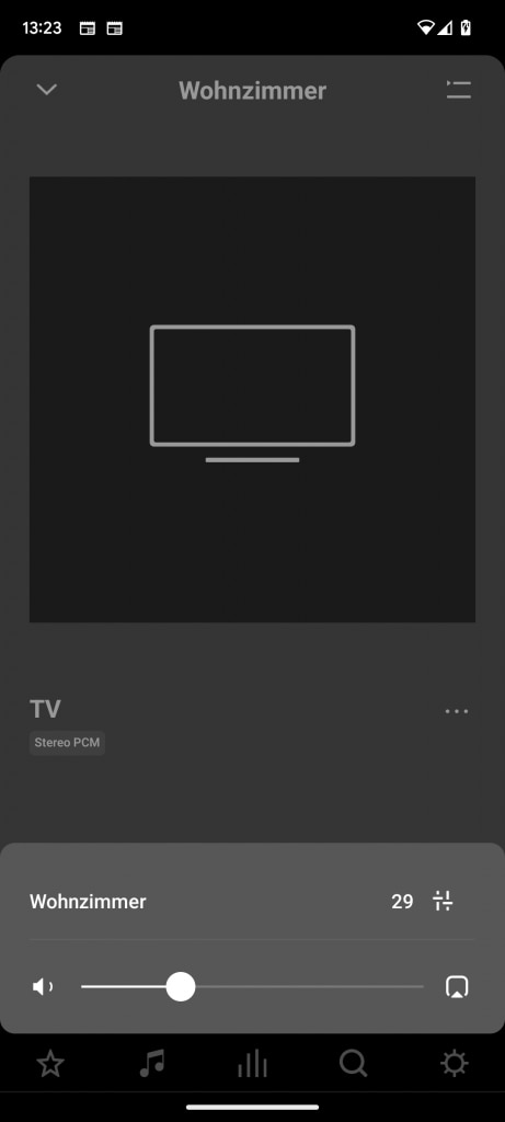 App, Einstellung zur Lautstärke der Sonos Beam (Gen 2) Soundbar