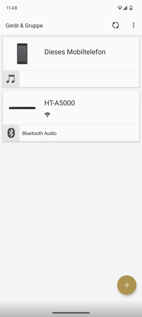 App, Lautstärkeneinstellung der Sony HT A5000 Soundbar